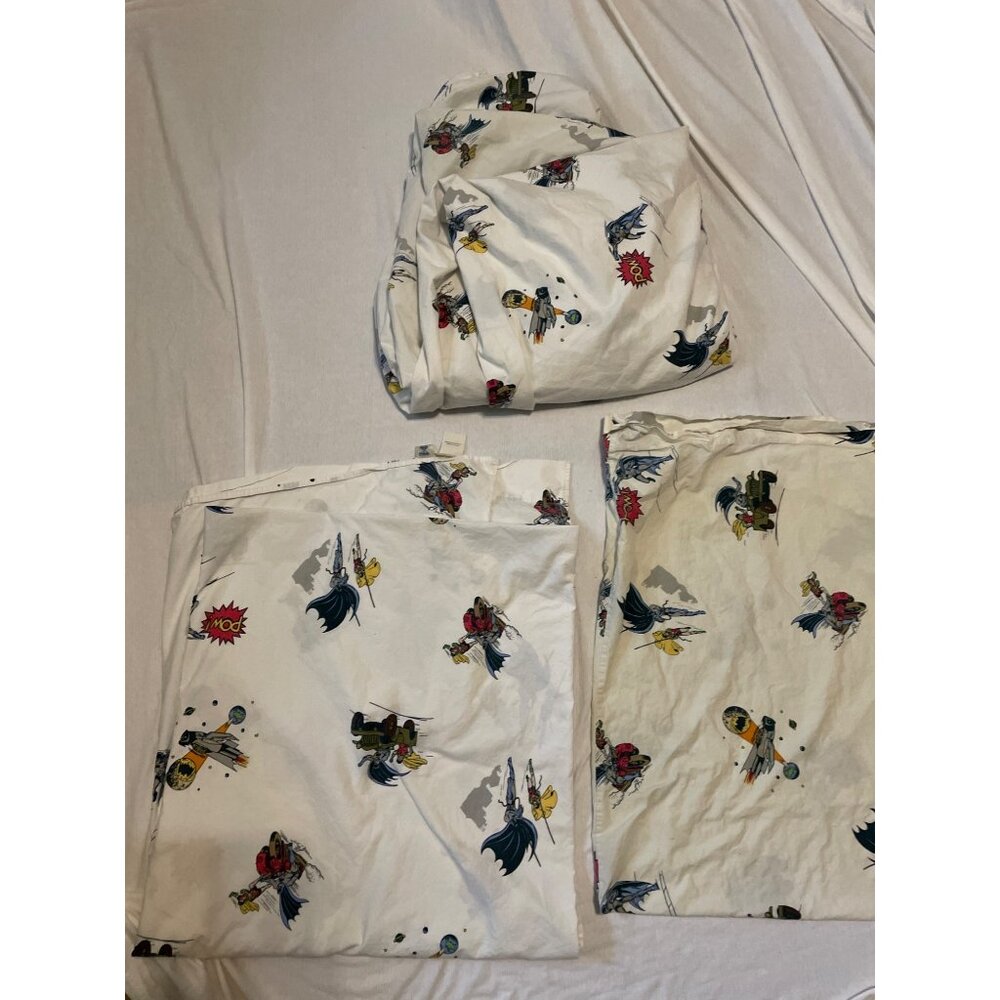 Pottery Barn Kids Batman Full Sheet Set Please Read